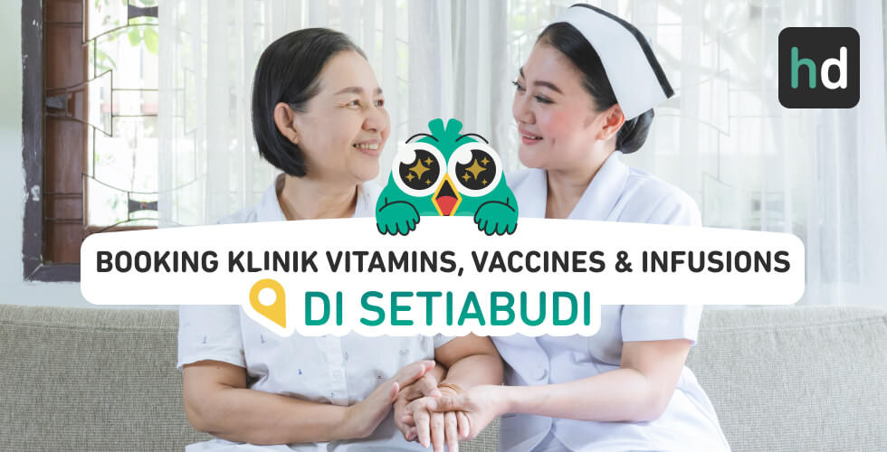 Mau dapat paket Vitamins, Vaccines & Infusions dekat rumah yang nyaman? Cek yuk daftar paket Vitamins, Vaccines & Infusions terlengkap. Dimana klinik terdekat Setiabudi? Cek harga untuk perbandingan, baca review, atau booking klinik dengan harga diskon melalui HDmall.id!